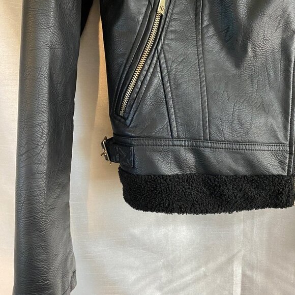 Tommy Hilfiger Faux Leather Jacket  with Sherpa Lining Ladies XS - Picture 8 of 16